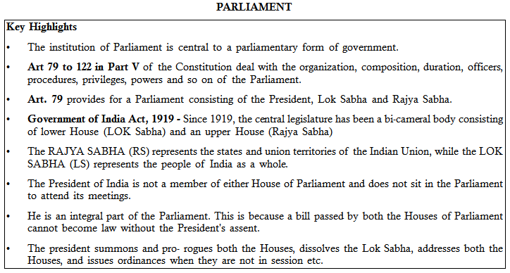 Union Legislature And State Legislature